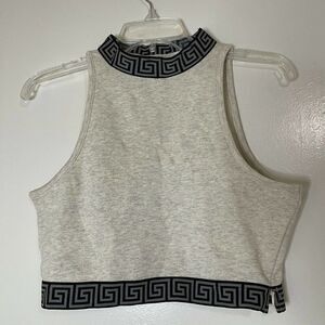 Missguided beige crop tank mock neck top size US 8